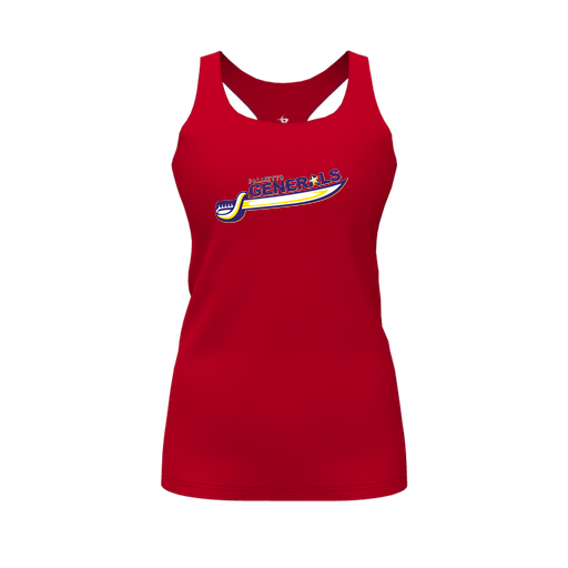 [CUS-DFW-RCBK-PER-RED-FYS-LOGO1] Racerback Tank Top (Female Youth S, Red, Logo 1)