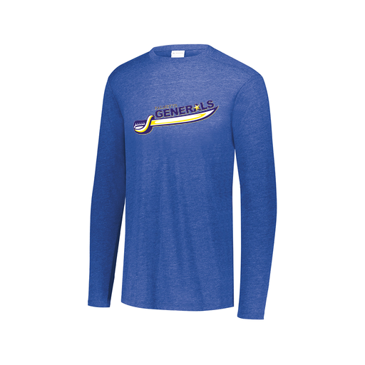 [3075.U55.XS-LOGO1] Decker Men's Tri-Blend T-Shirt - Long Sleeve (Adult XS, Royal, Logo 1)
