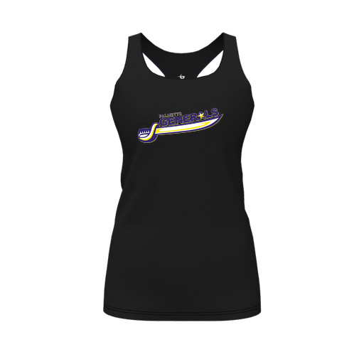 [CUS-DFW-RCBK-PER-BLK-FYS-LOGO1] Racerback Tank Top (Female Youth S, Black, Logo 1)
