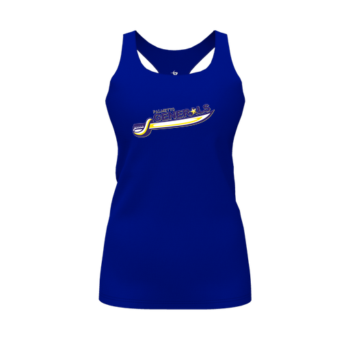 [CUS-DFW-RCBK-PER-RYL-FYS-LOGO1] Racerback Tank Top (Female Youth S, Royal, Logo 1)