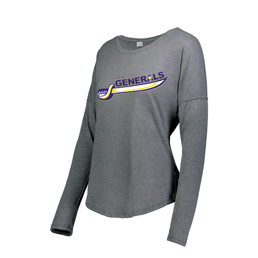 [FTLCUBGY-FAXS-LOGO1] Decker Women's Tri-Blend T-Shirt - Long Sleeve (Female Adult XS, Gray, Logo 1)